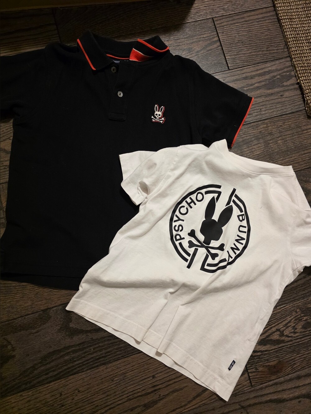 Psycho Bunny Kids Polo & Graphic Tee Set - Black Polo, White Tee